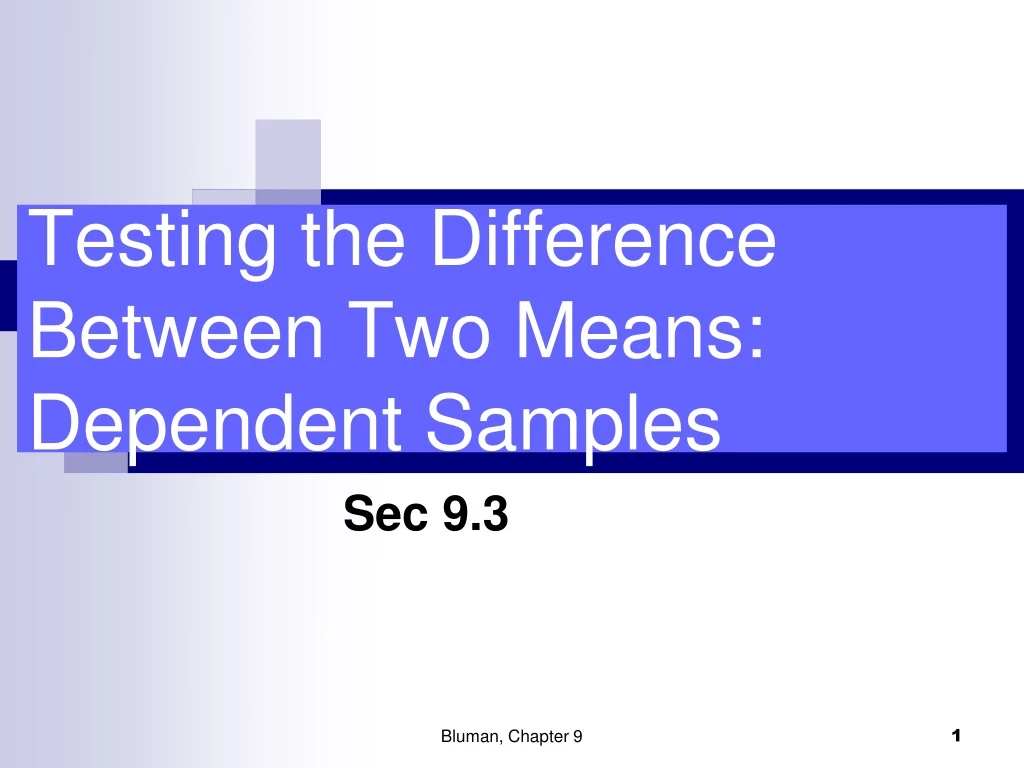 testing the difference between two means dependent samples