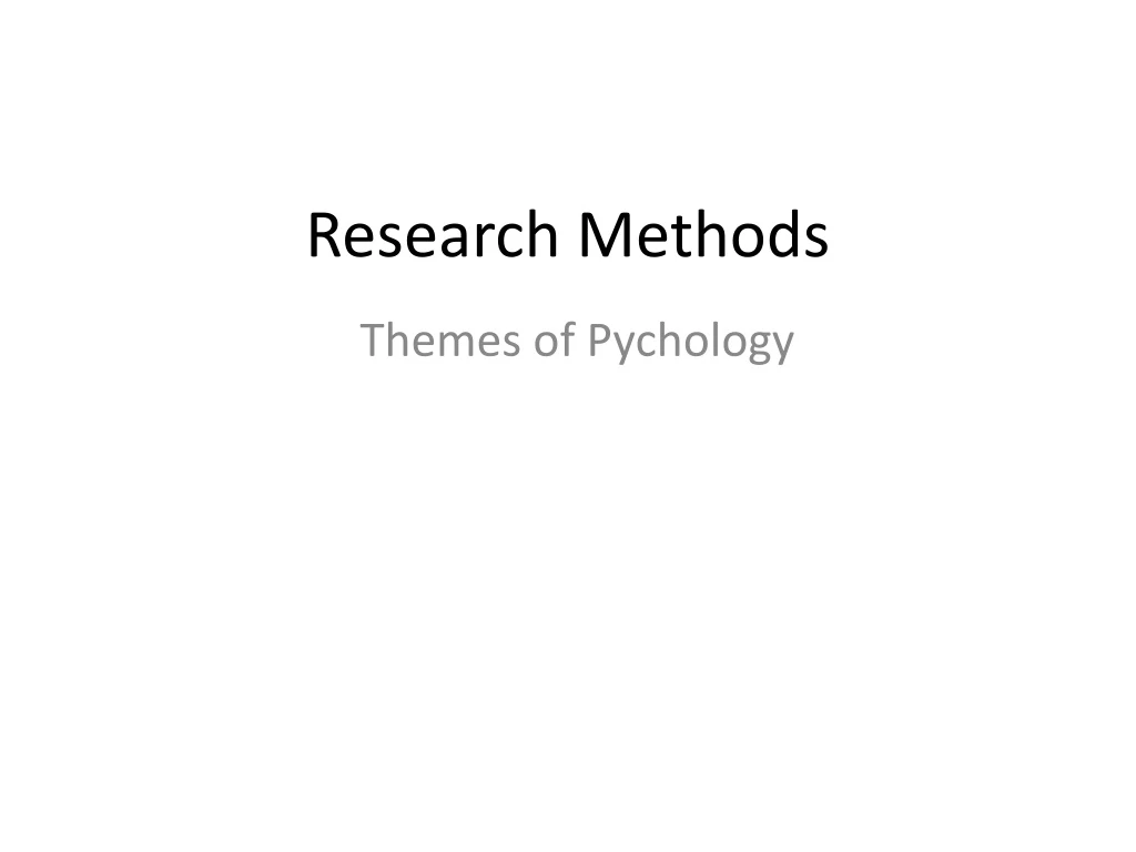 research methods