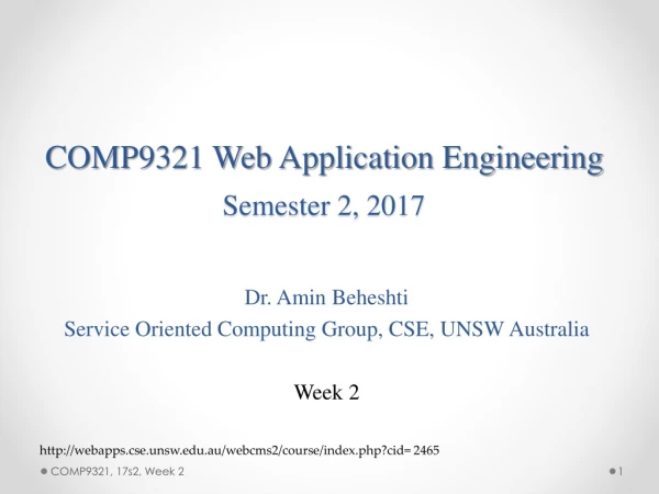 COMP9321 Web Application Engineering Semester 2, 2017
