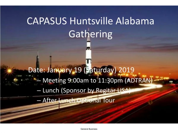 CAPASUS Huntsville Alabama Gathering
