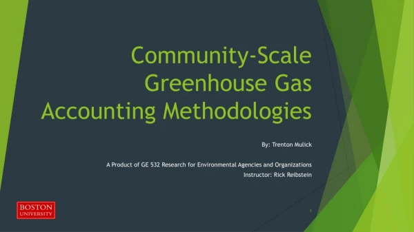Community-Scale Greenhouse Gas Accounting Methodologies