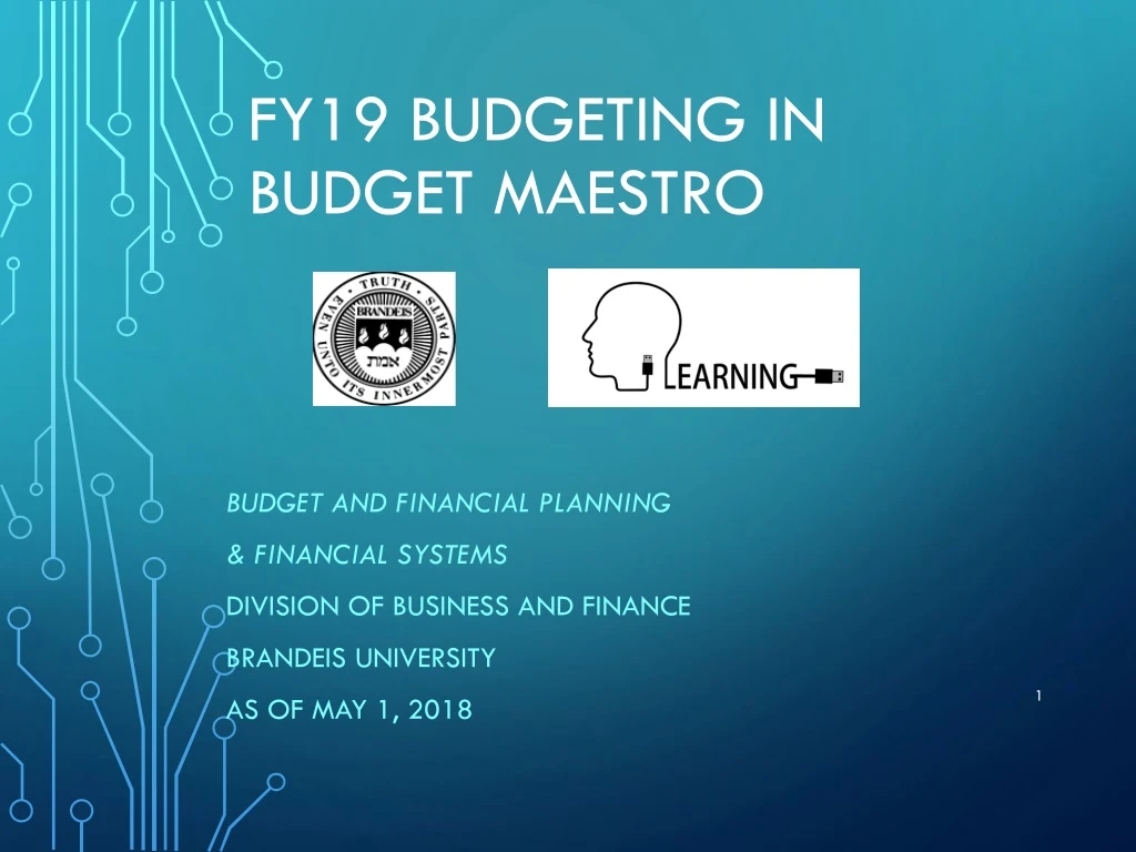 fy19 budgeting in budget maestro
