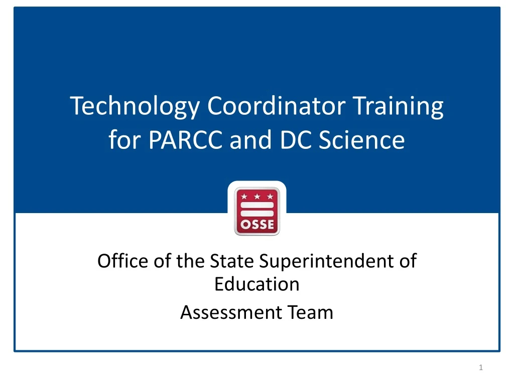 technology coordinator training for parcc and dc science