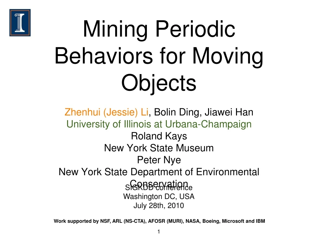 mining periodic behaviors for moving objects