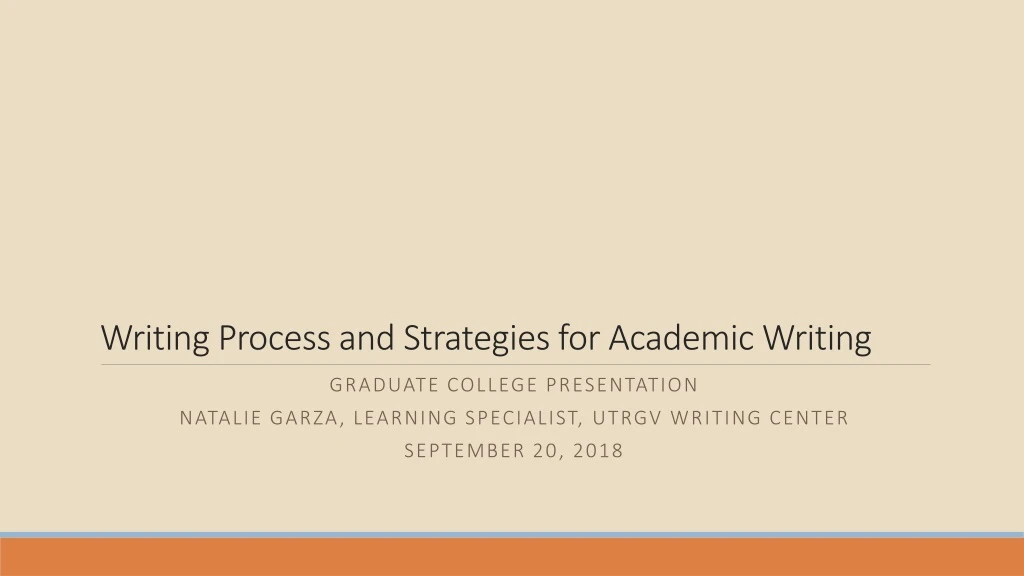 writing process and strategies for academic writing