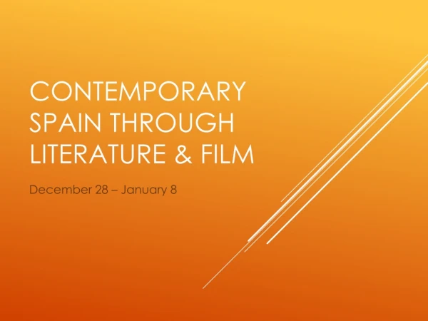 Contemporary S pain through literature &amp; film