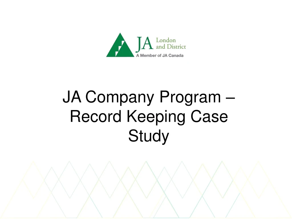 ja company program record keeping case study