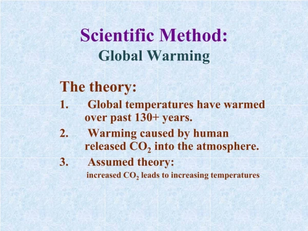 Scientific Method: Global Warming