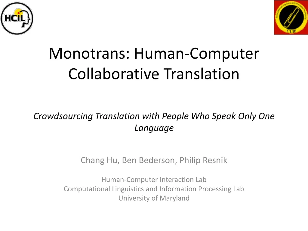 monotrans human computer collaborative translation