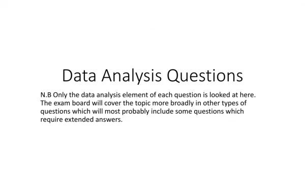 Data Analysis Questions
