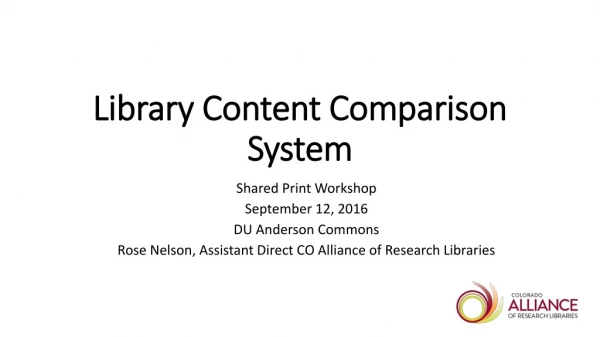 Library Content Comparison System