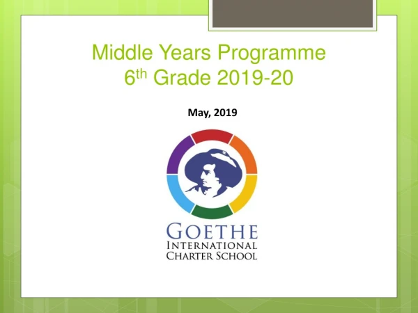Middle Years Programme 6 th Grade 2019-20