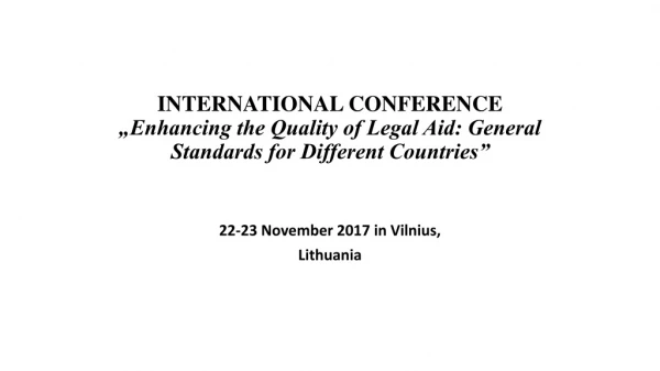 22-23 November 2017 in Vilnius, Lithuania