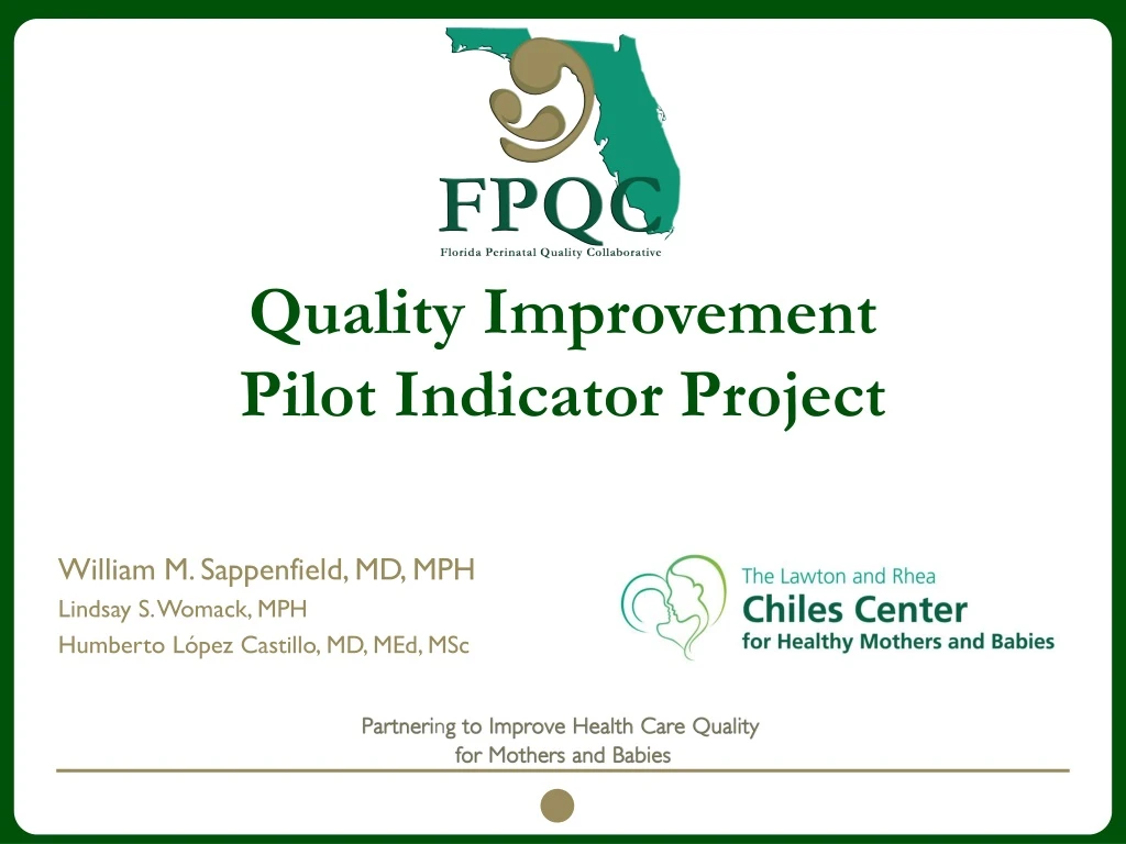 quality improvement pilot indicator project