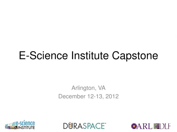 E-Science Institute Capstone