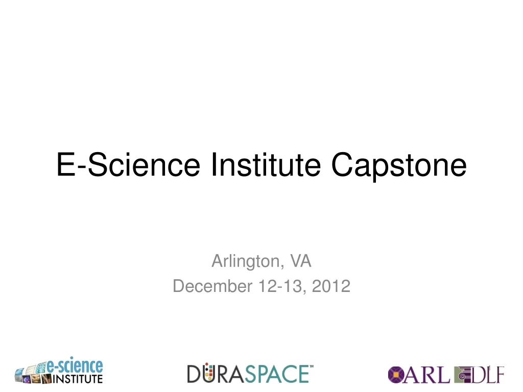 e science institute capstone