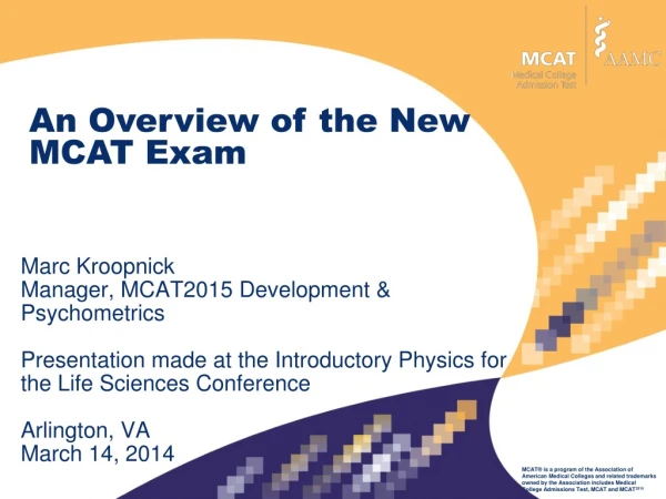 An Overview of the New MCAT Exam