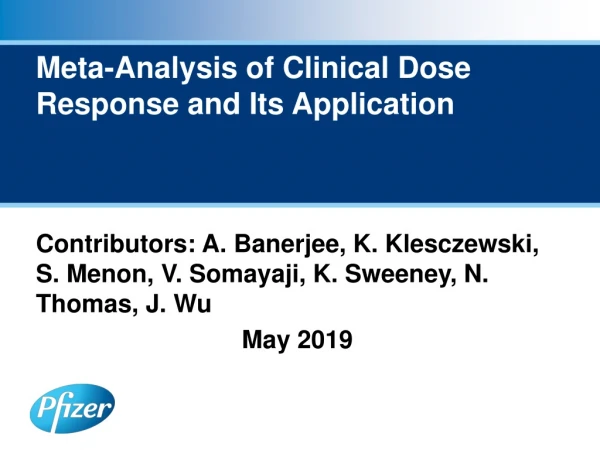 Meta-Analysis of Clinical Dose Response and Its Application