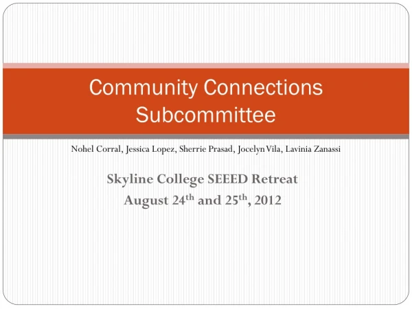 Community Connections Subcommittee