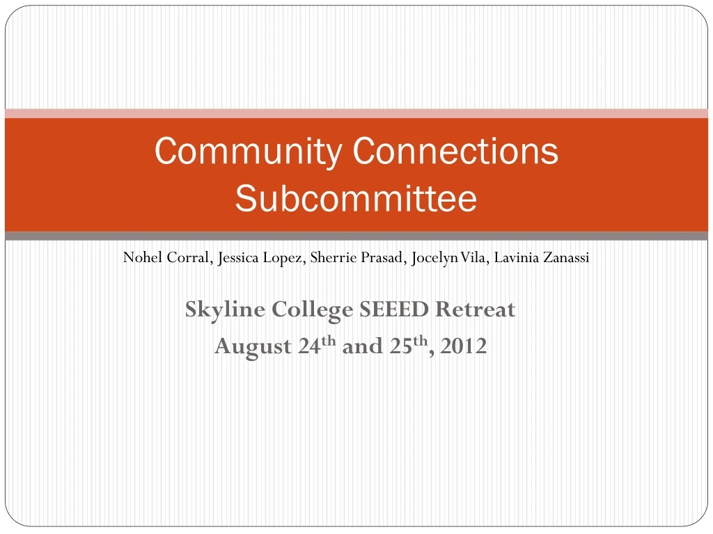community connections subcommittee