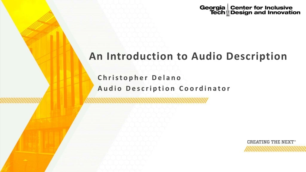 an introduction to audio description