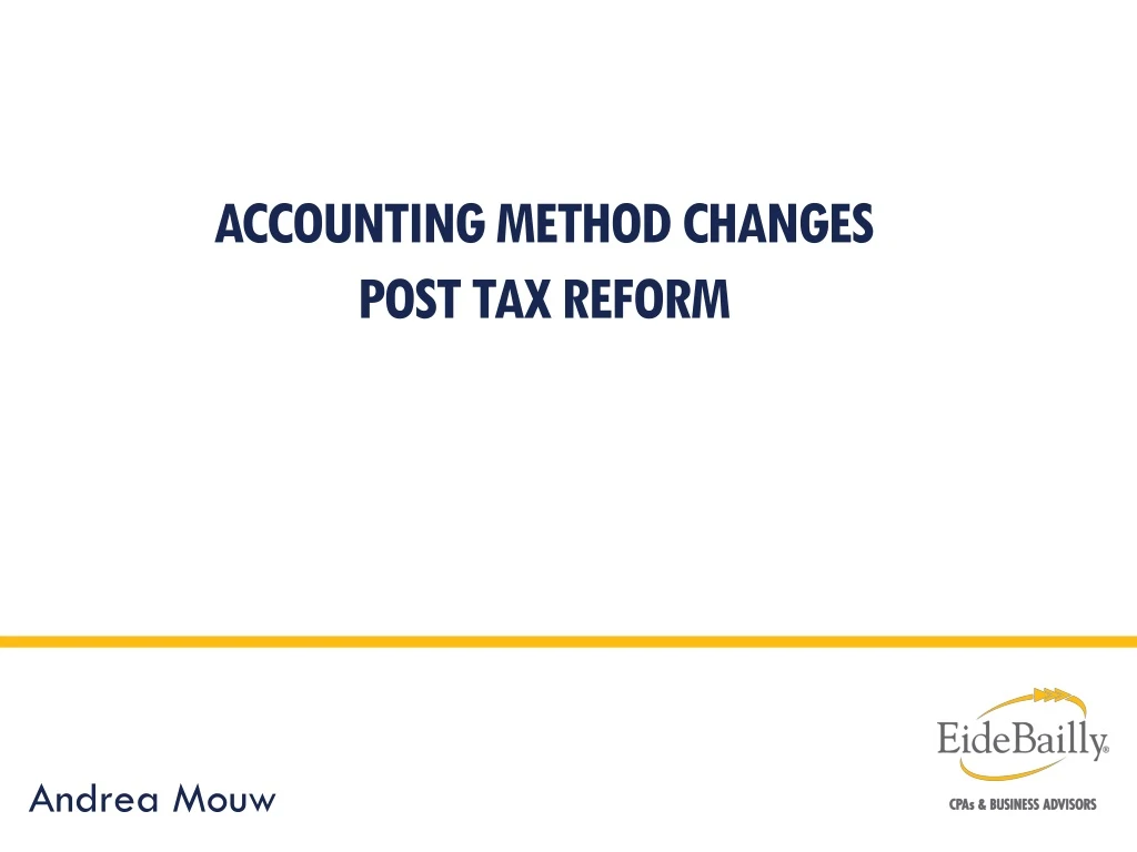 accounting method changes post tax reform