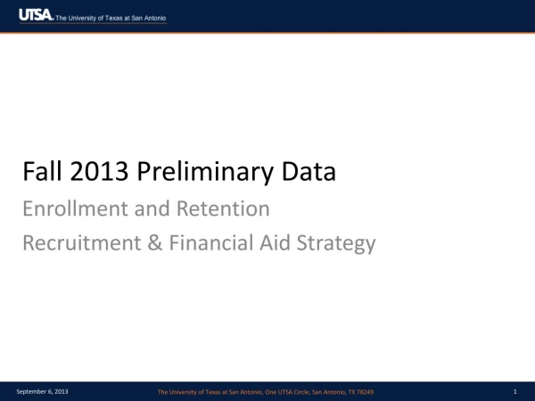 Fall 2013 Preliminary Data