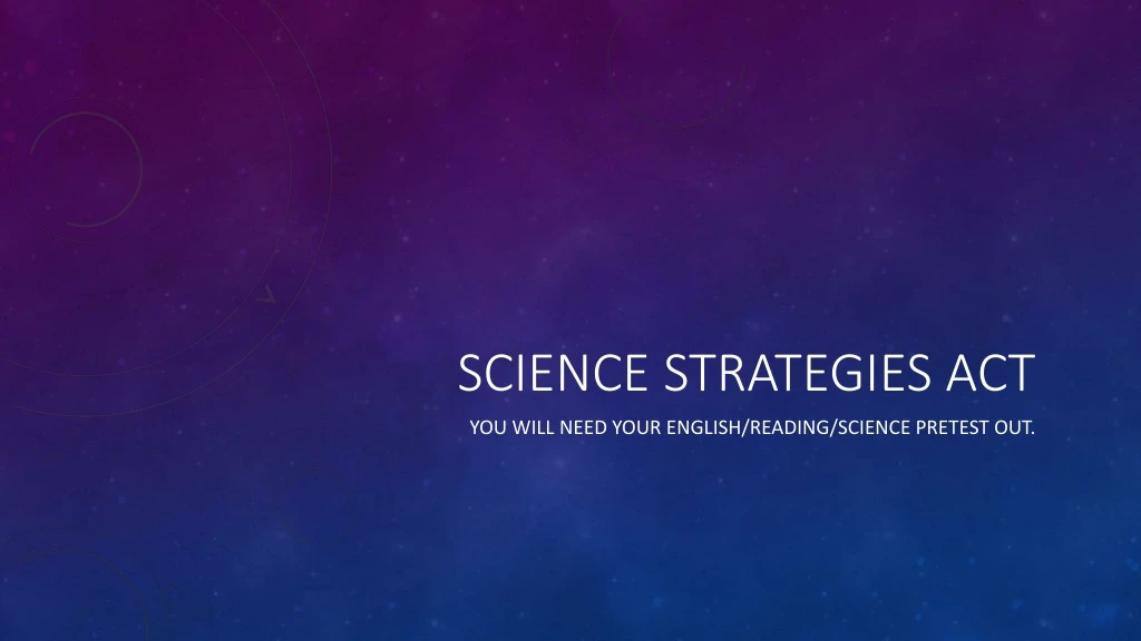 science strategies act
