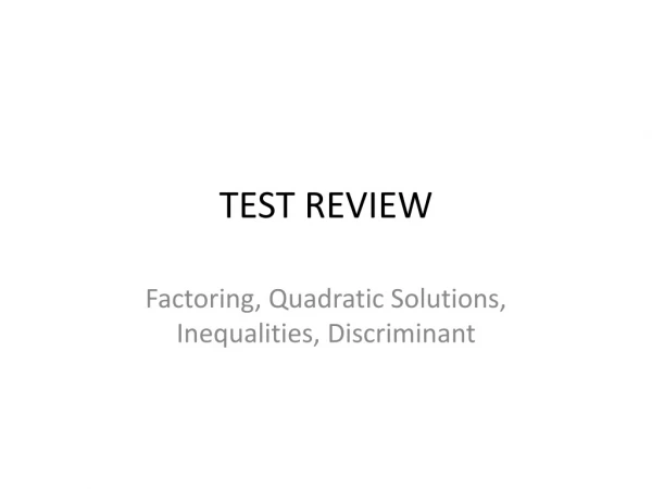 TEST REVIEW