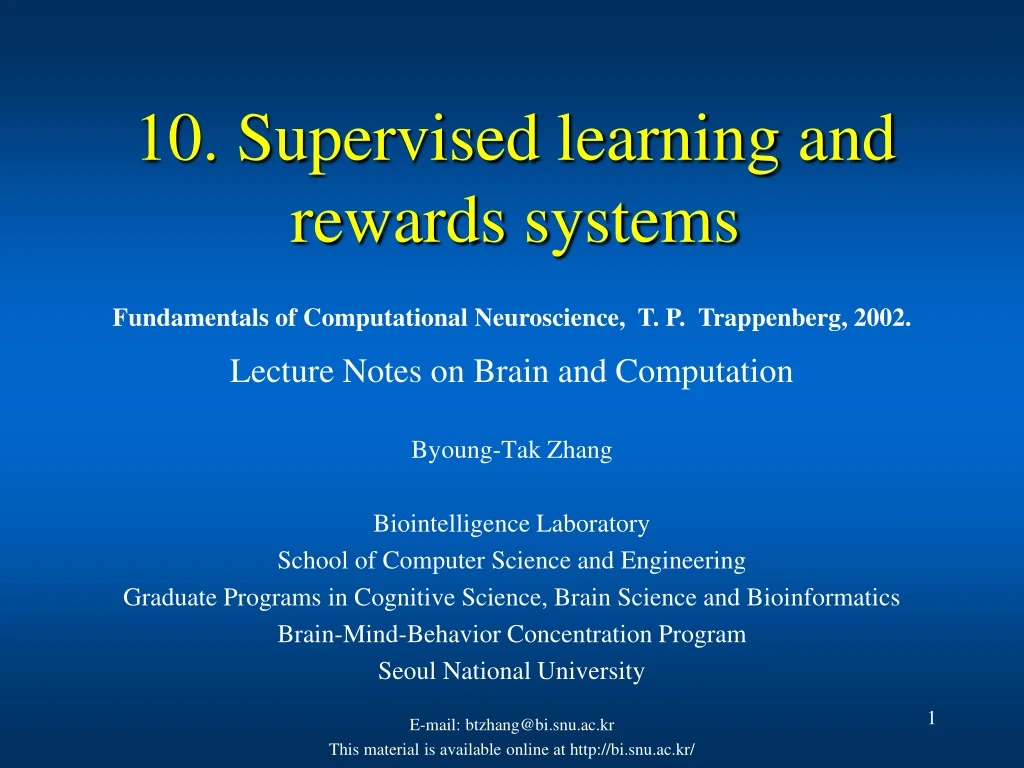 10 supervised learning and rewards systems