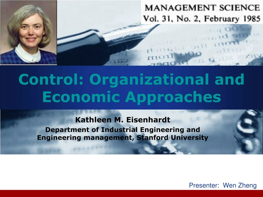 control organizational and economic approaches
