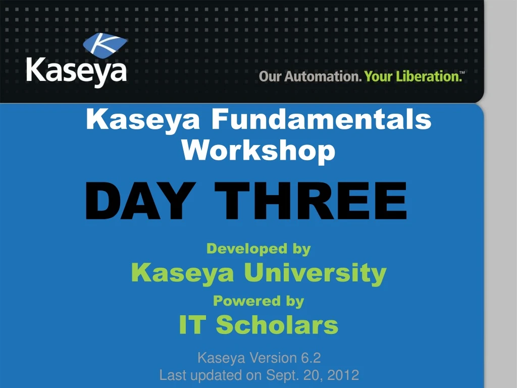 kaseya fundamentals workshop