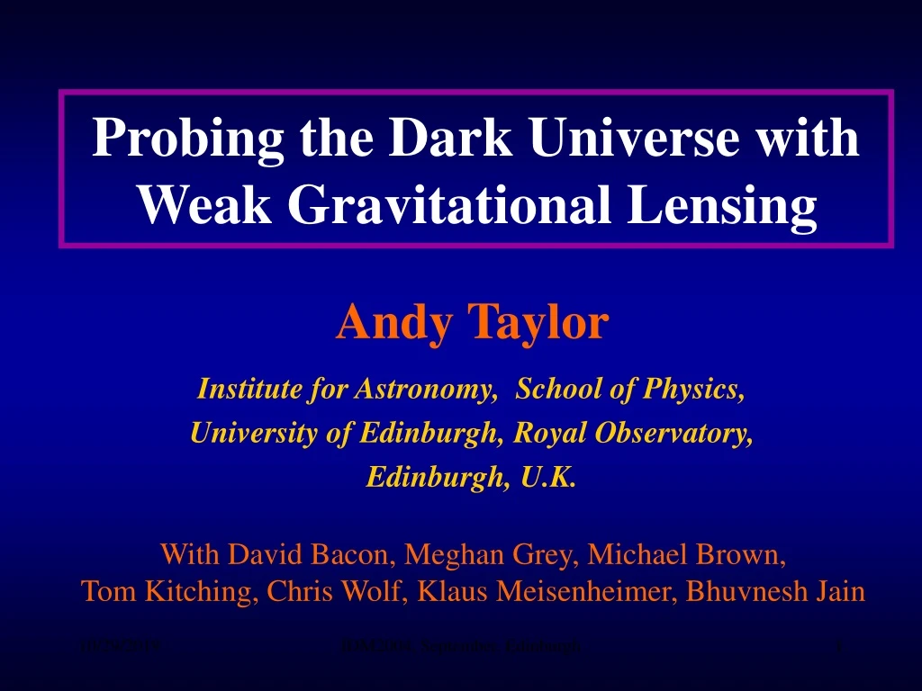 probing the dark universe with weak gravitational lensing