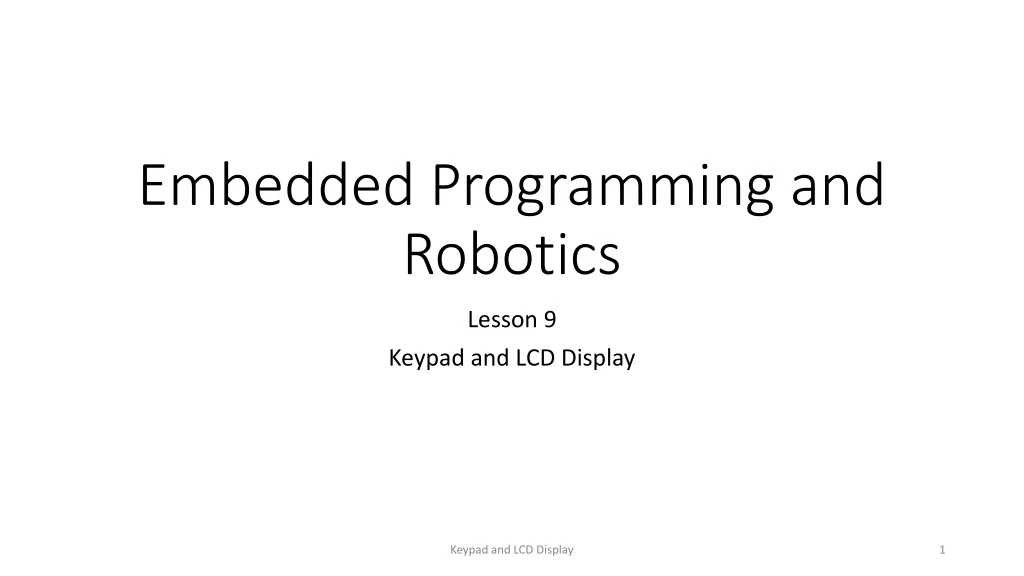 embedded programming and robotics