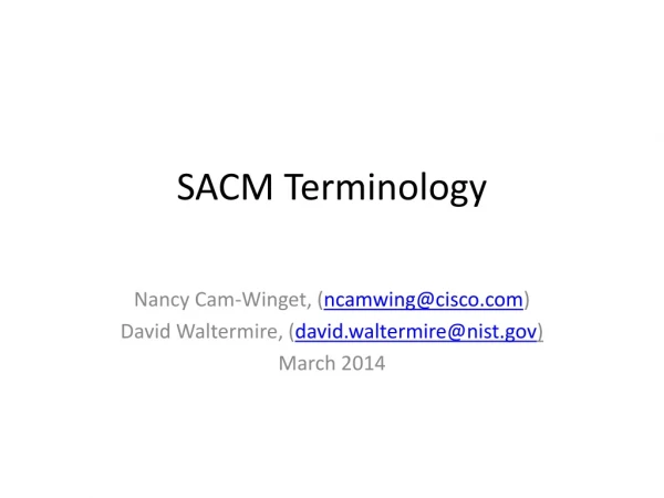 SACM Terminology