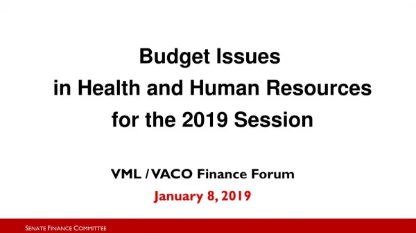VML / VACO Finance Forum January 8, 2019