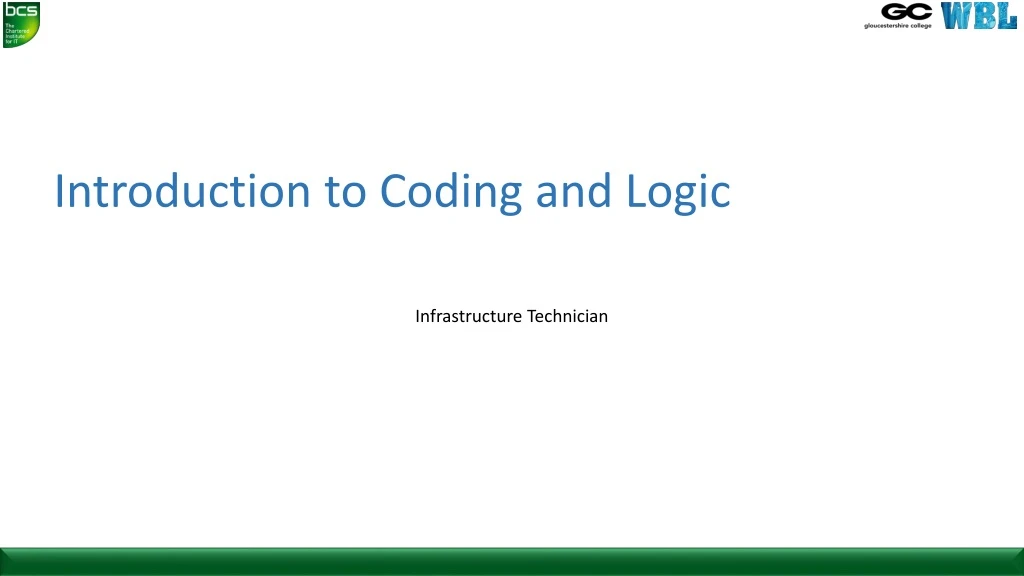 introduction to coding and logic