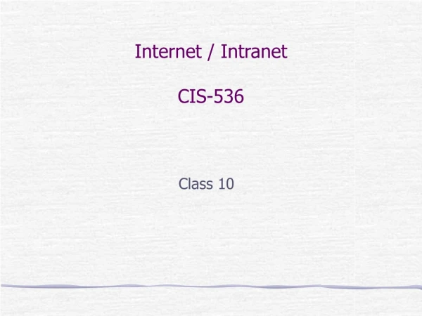 Internet / Intranet CIS-536