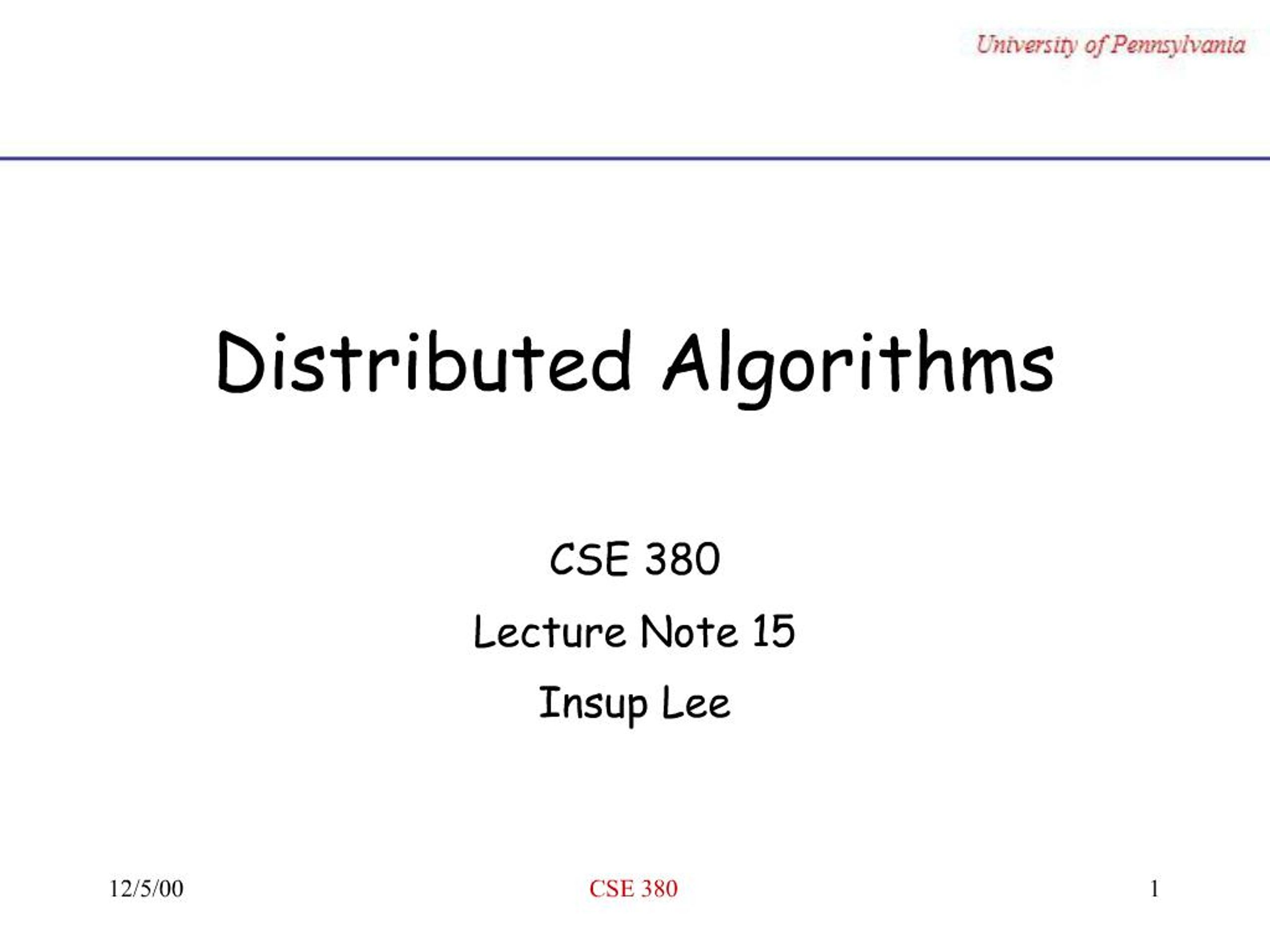 PPT - Distributed Algorithms PowerPoint Presentation, free download ...