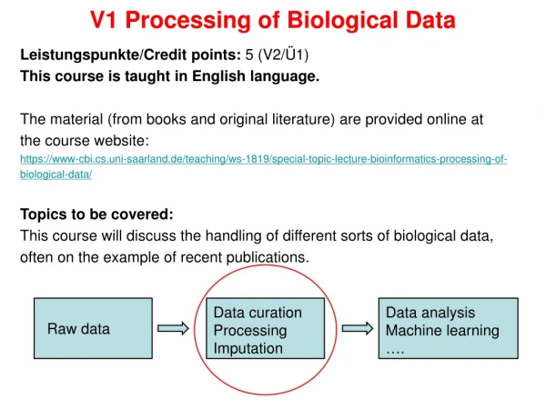 V1 Processing of Biological Data