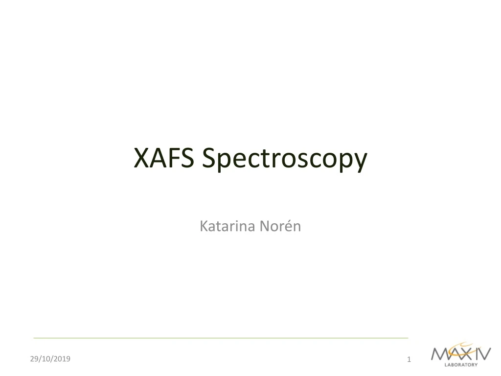 xafs spectroscopy