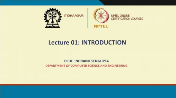 Lecture 01: INTRODUCTION