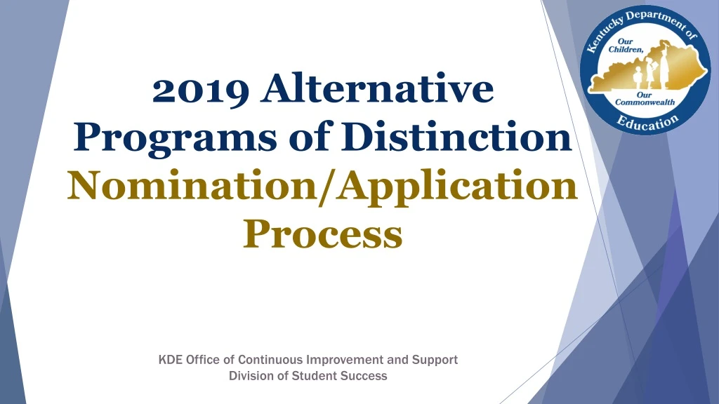 2019 alternative programs of distinction nomination application process