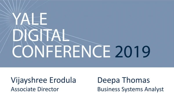 Yale Digital Conference 2019