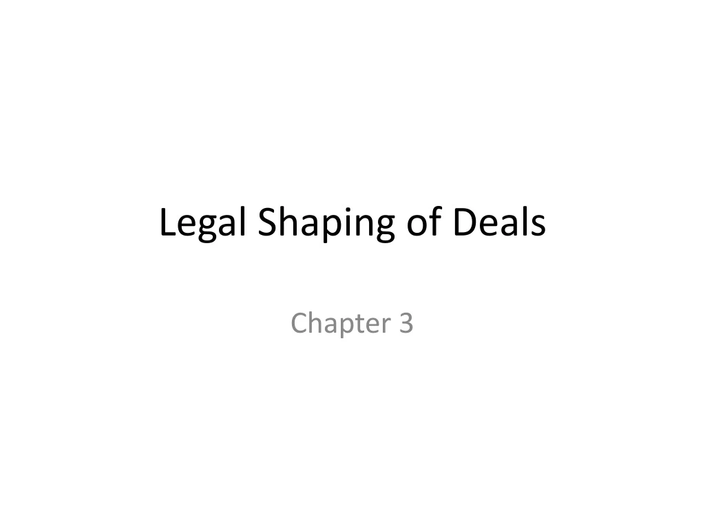 legal shaping of deals
