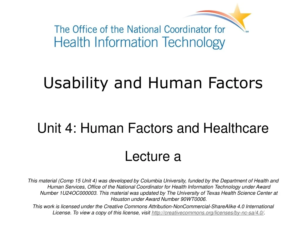 usability and human factors