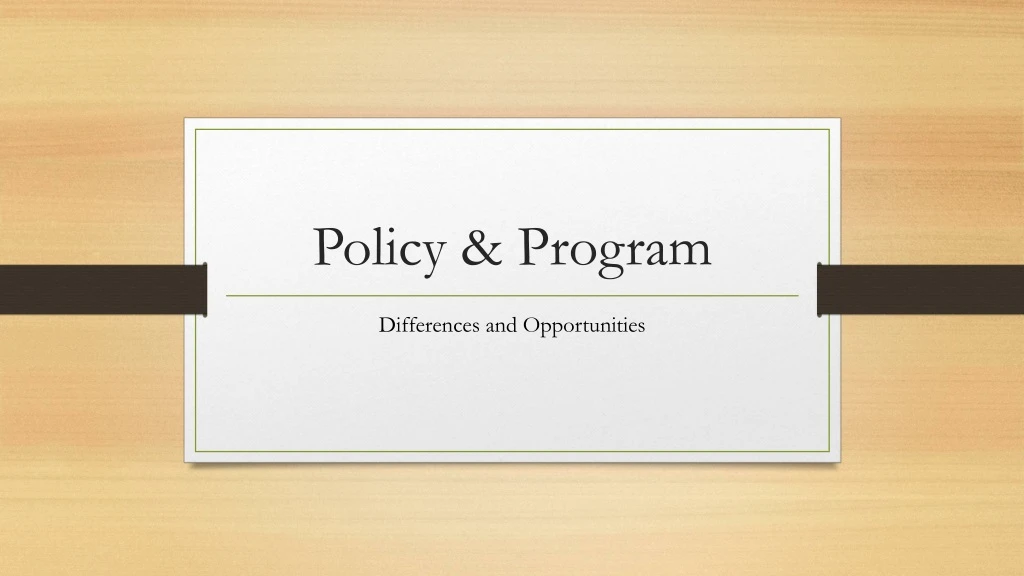 policy program