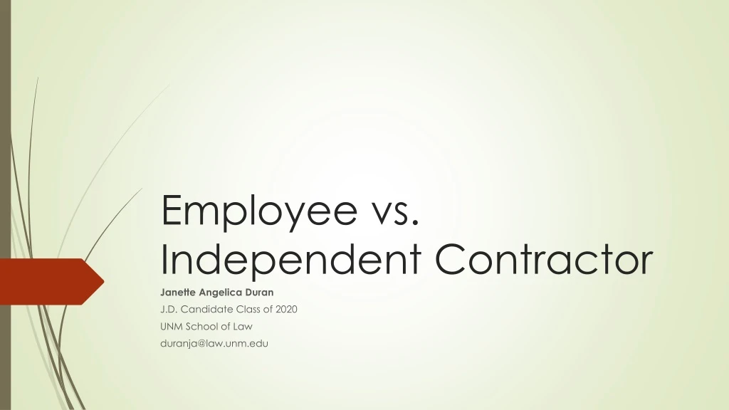 employee vs independent contractor