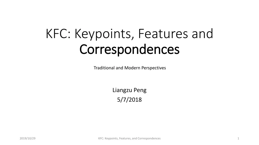 k fc keypoints features and correspondences