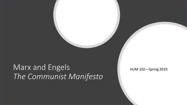 Marx and Engels The Communist Manifesto